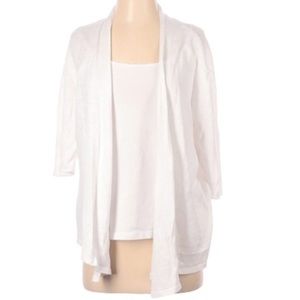 Eileen Fisher Cotton Linen Cardigan Sweater